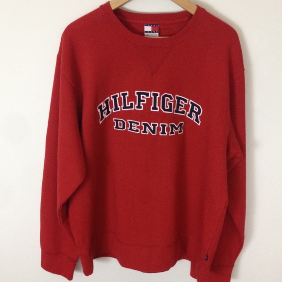 tommy jeans red hoodie